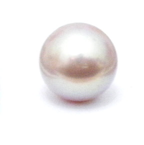 Very Pale Pistachio and Pink 10.7mm Undrilled Round Pearl
